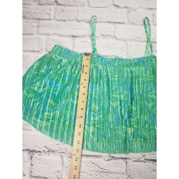 Nordstrom BP Womens Size 2X Green Blue Retro Vibes Crop Top - Picture 4 of 5